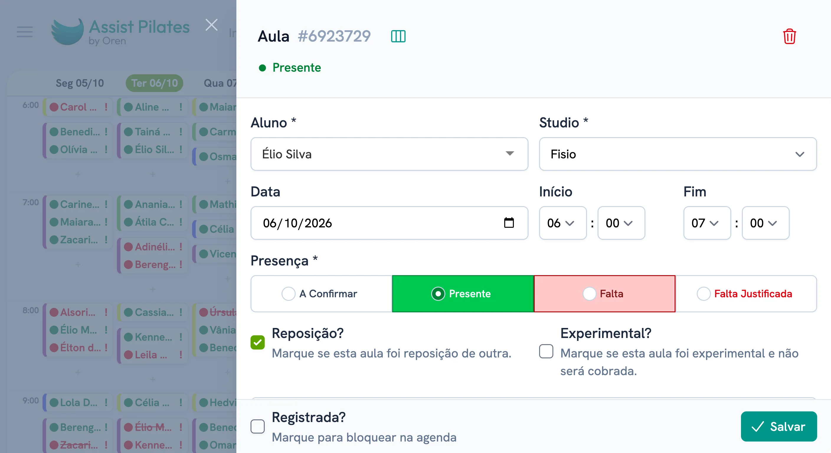 Confirma ou repõe em 2 cliques